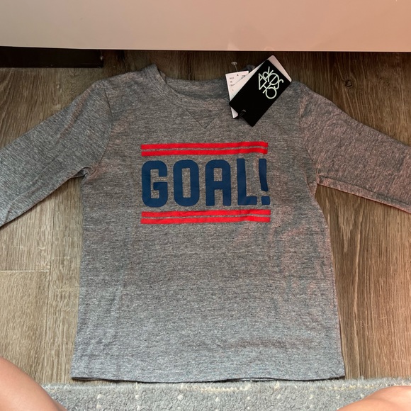 New w Tags CHASER Boys Goal Long Sleeve T Shirt in Heathered Grey Size 7 - Picture 2 of 4
